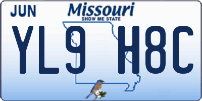 MO license plate YL9H8C
