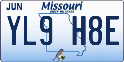 MO license plate YL9H8E