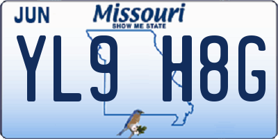 MO license plate YL9H8G