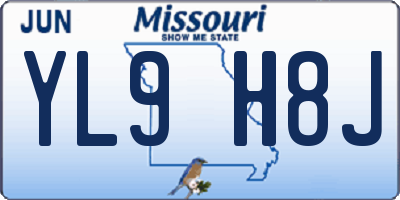 MO license plate YL9H8J