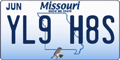 MO license plate YL9H8S