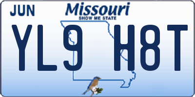 MO license plate YL9H8T
