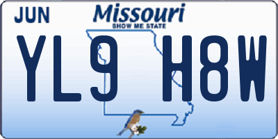 MO license plate YL9H8W