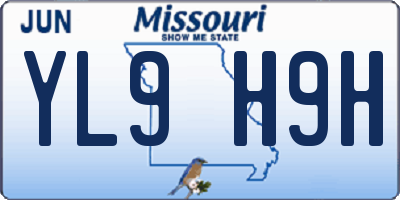 MO license plate YL9H9H