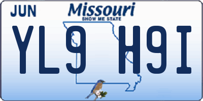 MO license plate YL9H9I