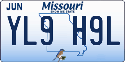 MO license plate YL9H9L
