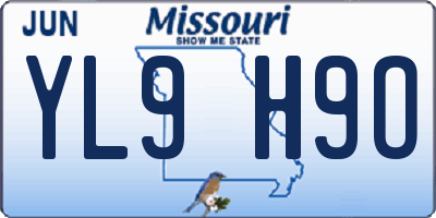 MO license plate YL9H9O