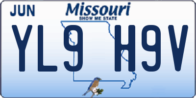 MO license plate YL9H9V