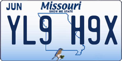 MO license plate YL9H9X