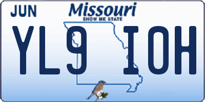 MO license plate YL9I0H