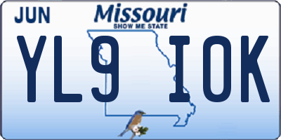 MO license plate YL9I0K