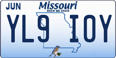 MO license plate YL9I0Y