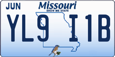 MO license plate YL9I1B
