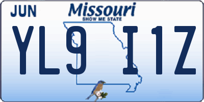 MO license plate YL9I1Z
