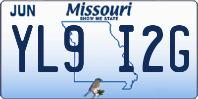MO license plate YL9I2G