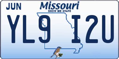 MO license plate YL9I2U