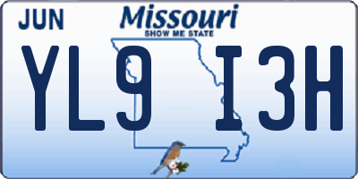MO license plate YL9I3H