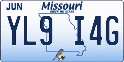 MO license plate YL9I4G