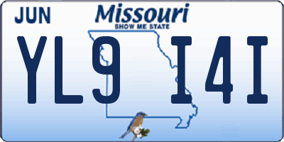 MO license plate YL9I4I
