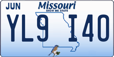 MO license plate YL9I4O