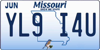 MO license plate YL9I4U