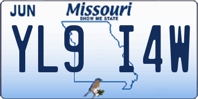 MO license plate YL9I4W