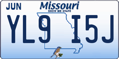 MO license plate YL9I5J