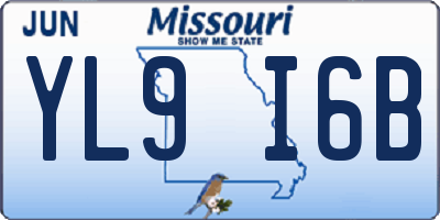 MO license plate YL9I6B