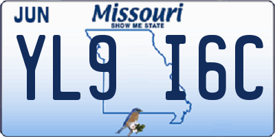 MO license plate YL9I6C