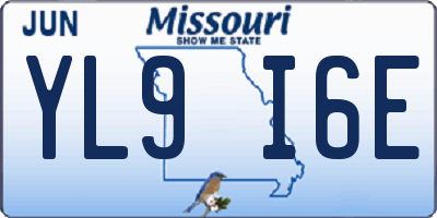 MO license plate YL9I6E