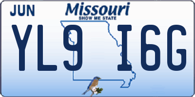MO license plate YL9I6G