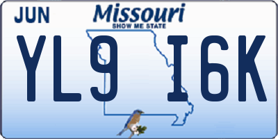 MO license plate YL9I6K