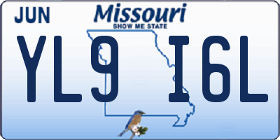 MO license plate YL9I6L