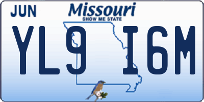 MO license plate YL9I6M