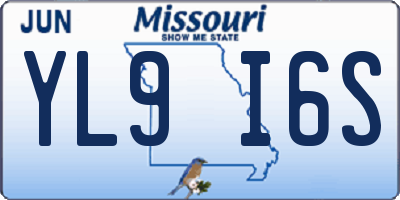 MO license plate YL9I6S
