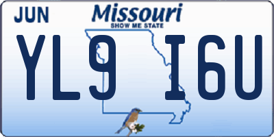MO license plate YL9I6U