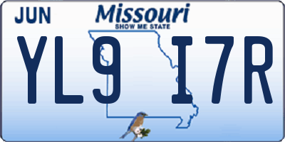 MO license plate YL9I7R