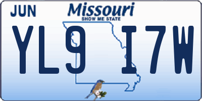 MO license plate YL9I7W