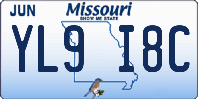 MO license plate YL9I8C
