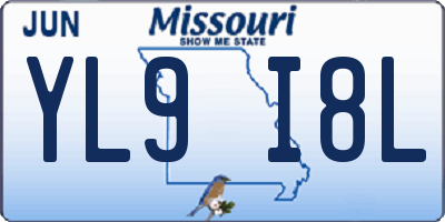 MO license plate YL9I8L