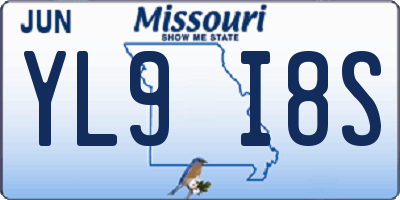 MO license plate YL9I8S