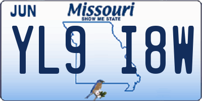 MO license plate YL9I8W