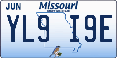 MO license plate YL9I9E
