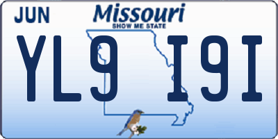 MO license plate YL9I9I