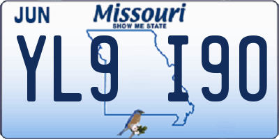 MO license plate YL9I9O