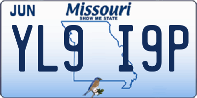 MO license plate YL9I9P