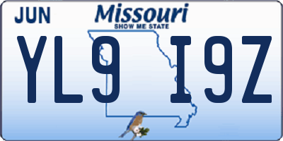 MO license plate YL9I9Z