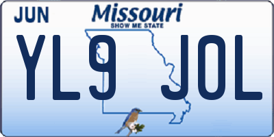 MO license plate YL9J0L