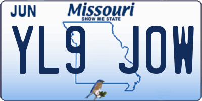 MO license plate YL9J0W