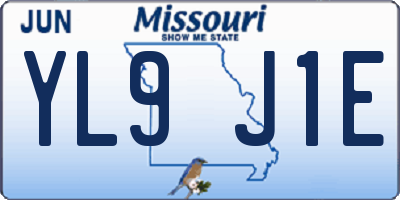 MO license plate YL9J1E